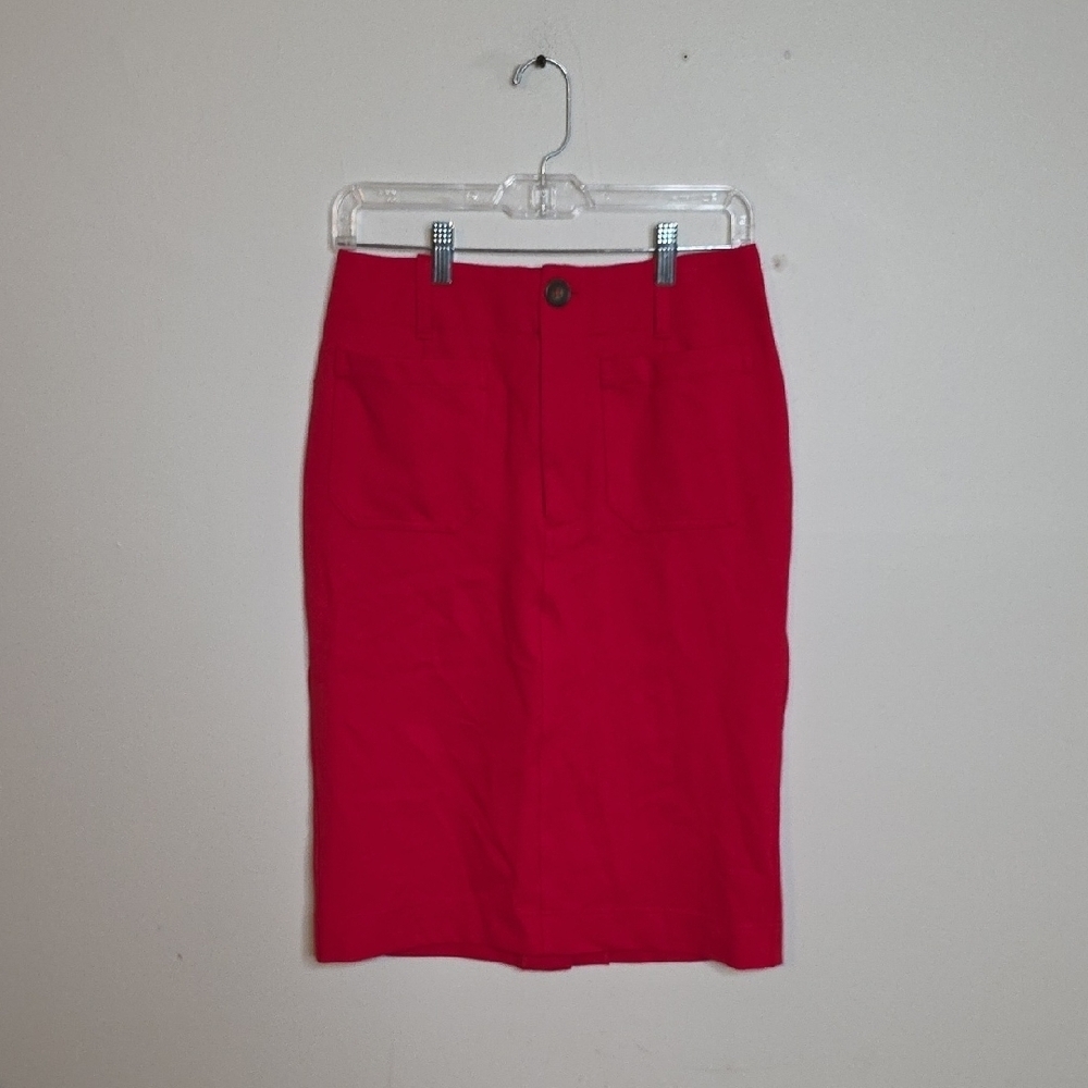 Maeve Colette Size Small Vibrant Red Pencil Skirt